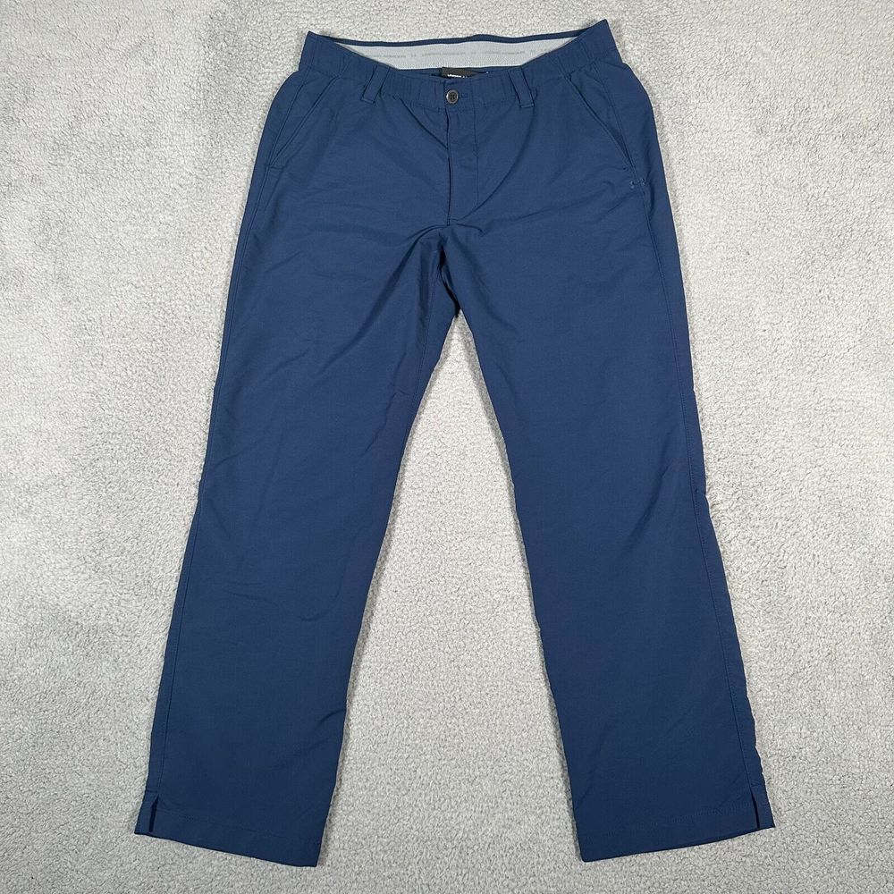 Under Armour Pants Mens 34x30 (Fits 32x30) Blue Match Play Golf Performance Flaw